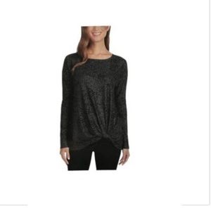 Max & Mia Women's Top Sz S Long Sleeve Side Twist Black XL
